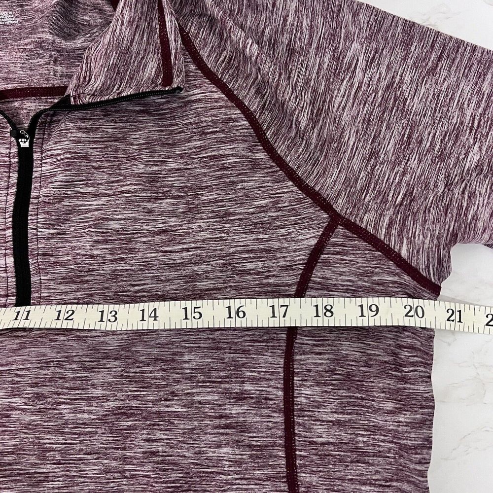 Z By Zella Womens Medium Maroon 1/4 Zip Space Dye Pullover Long Sleeve Athletic - Picture 12 of 16